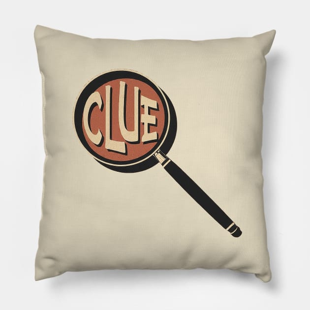Mystery Detective Magnifying Glass Graphic Pillow by Retro Travel Design