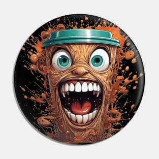 Caffeine Lovers Coffee Cup Crazy Pin