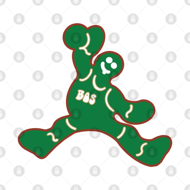 Jumping Boston Celtics Gingerbread Man by Rad Love