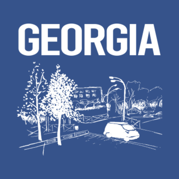 Discover Cityscape Sketch Georgia State - Georgia - T-Shirt
