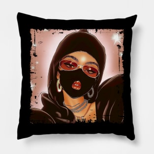 Badass Baddie with Mask Pillow