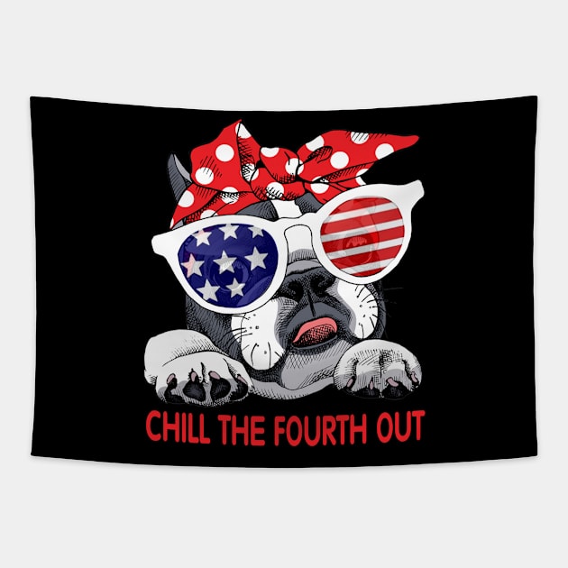 French Bulldog Funny 4th Of July Gift For Frenchie Lover Tapestry by Kaileymahoney