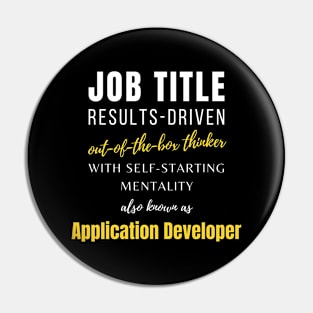 Application Developer | Career Management Office Co Worker Job Pin