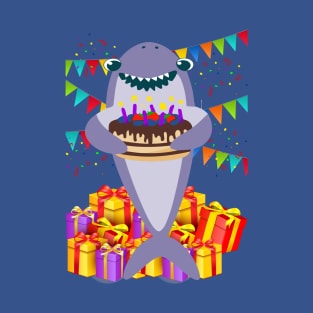 HAPPY BIRTHDAY SHARK CAKE T-Shirt