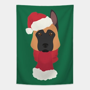 Christmas Malonois Dog Face Tapestry