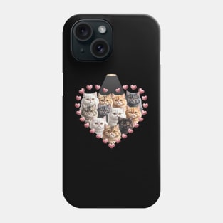 Valentine's Day British Longhair cat Heart Phone Case