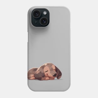 Dapple Dachshund Puppy Taking A Nap Phone Case