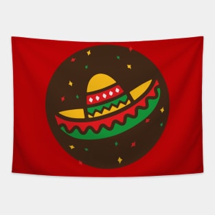 Mexican sombrero fiesta cinco de mayo party hat colorful design Tapestry