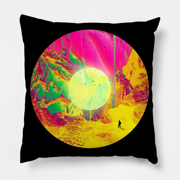 Glitchy Trail Pillow by nicebleed