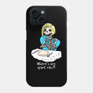 spare ribs skeleton funny Phone Case