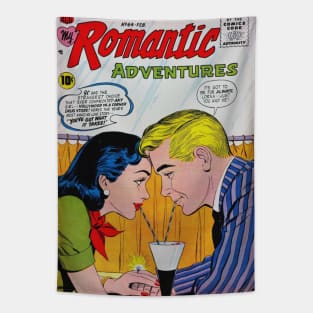 Vintage "Romantic Adventures" Cover Tapestry