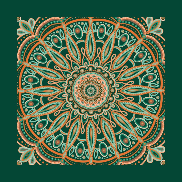 Boho-chic Mandala - AQUA - GREEN - TERRA by Lio Does Things