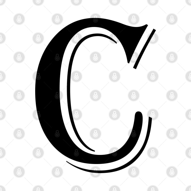 Black Letter C in vintage style by Classical
