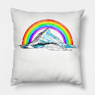 the rainbow mountain Pillow