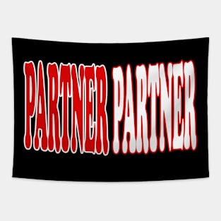 text design "partner" Tapestry