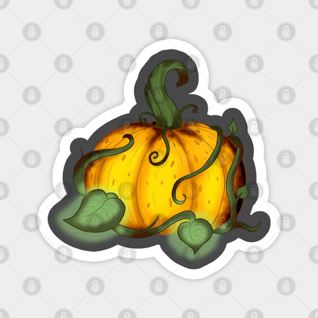 Pumpkin Art Magnet by Jade Wolf Art