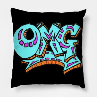 graffiti OMG 1 by LowEndgraphics Pillow