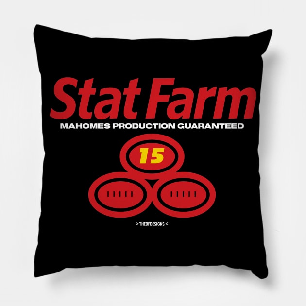 Stat Farm - Patrick Mahomes Pillow by THEDFDESIGNS