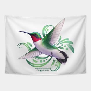 Ruby Throated Hummingbird Tapestry