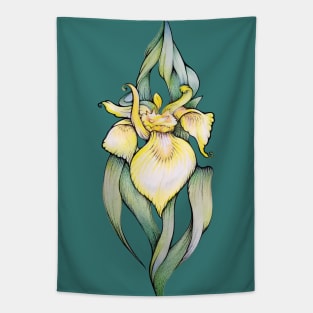 Yellow Iris Flower Tapestry