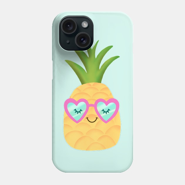 Pineapple Summer Pink Sunglasses Beach Vibes Phone Case by Trippycollage