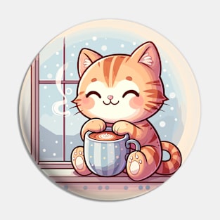 Coffee Cat Lover Pin