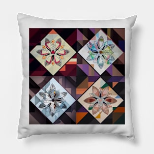 Geometric Floral Pillow