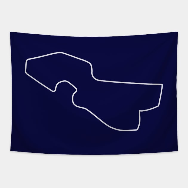 Detroit Belle Isle Circuit [outline] Tapestry by sednoid