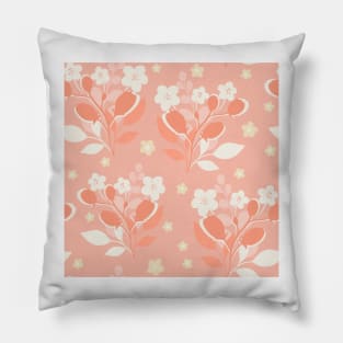 Modern floral bouquet with daisies repeat pattern print Pillow