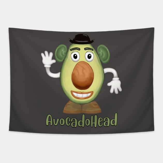 Avocado Head Tapestry by ChuckDuncanArt