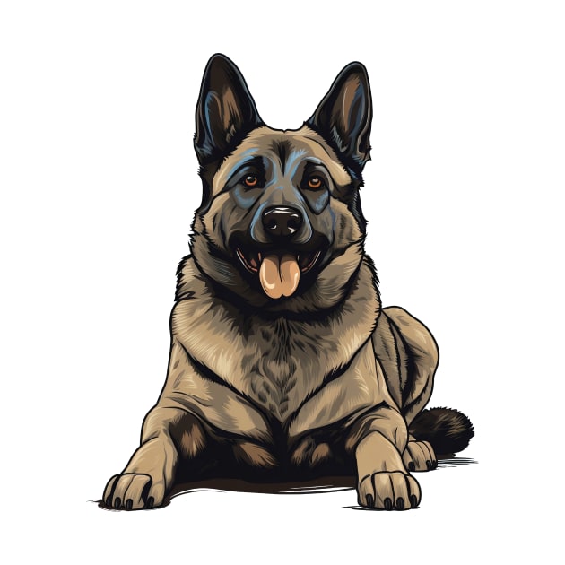 Norwegian Elkhound Dog Illustration by whyitsme