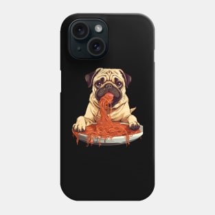 Pug Eating Pasta Phone Case