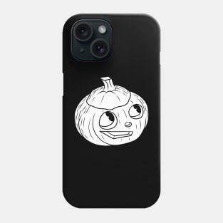 Cute Halloween White Silhouette Jack O' Lantern Phone Case