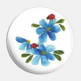 Forget Me Not Ladybug Pin