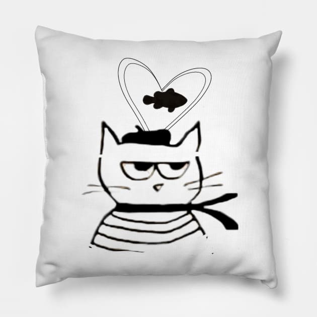 Hungry cat Pillow by Marnes