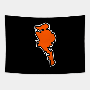 Quadra Island in Tangerine Orange - Solid Simple Silhouette - Quadra Island Tapestry