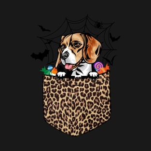 Cute Beagle Dog Lover Gift Leopard Beagle Halloween T-Shirt