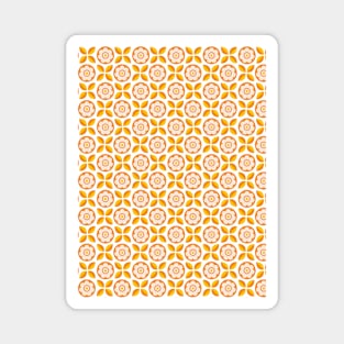 Retro Floral Pattern Tangerine, Blush Pink, Yellow Magnet