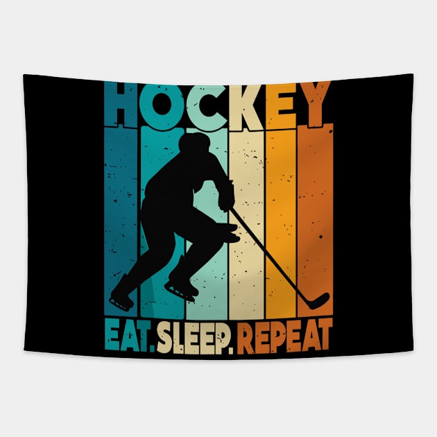 Eat Sleep Ice Hockey Repeat Tapestry by rhazi mode plagget