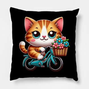 Cycling Cat Cutie: Pedaling Through Purr-fection Pillow