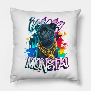 Imma Monsta! PANTHER | Whitee | by Asarteon Pillow