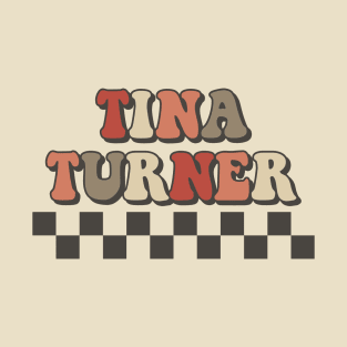 Tina Turner Checkered Retro Groovy Style T-Shirt