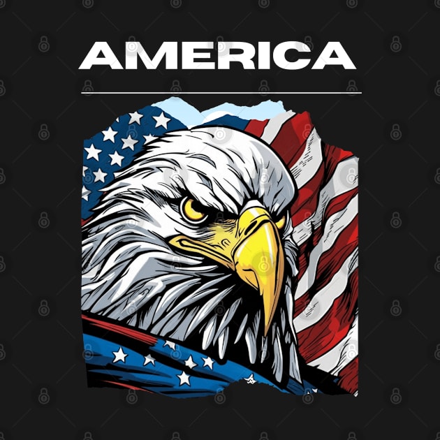 America flags with eagle graphic design by Nasromaystro