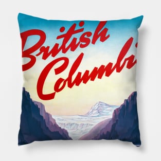 Vintage Travel Poster Canada British Columbia Pillow