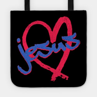 I Love Jesus Vintage 80's & 90's Red and Blue Tote