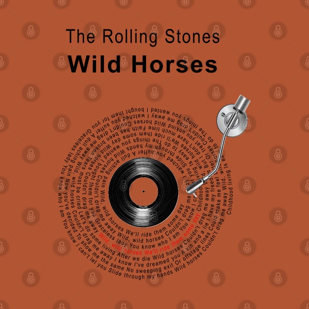 WILD HORSES LYRICS ILLUSTRATIONS by Vansa Design