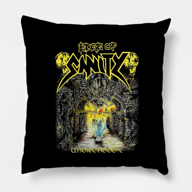 EDGE OF SANITY UNORTHODOX Pillow by Summersg Randyx