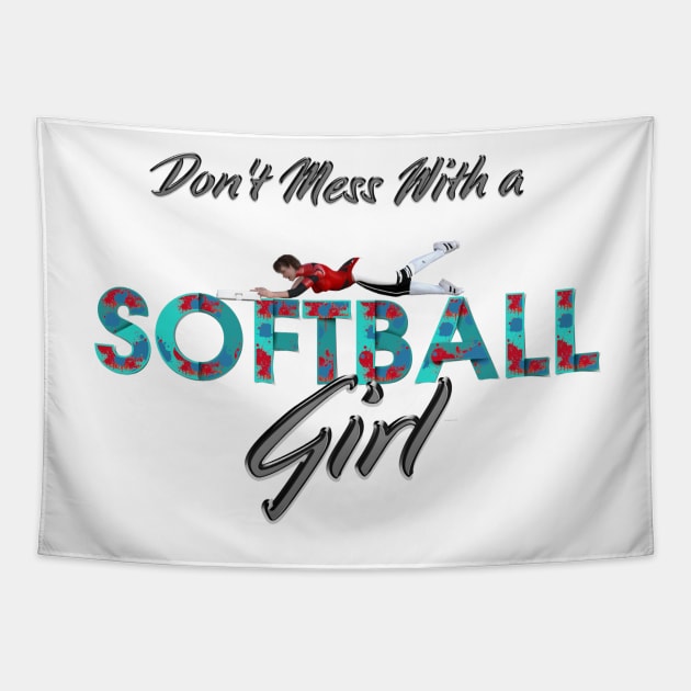 Softball Girl Tapestry by teepossible