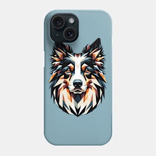 Geometric Border Collie: Canine Mosaic Art Phone Case