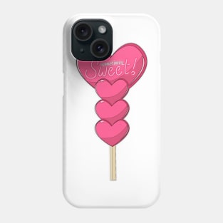 Sometimes I'm sweet! Sweet pink heart-shaped candy lollipops stacked. Phone Case